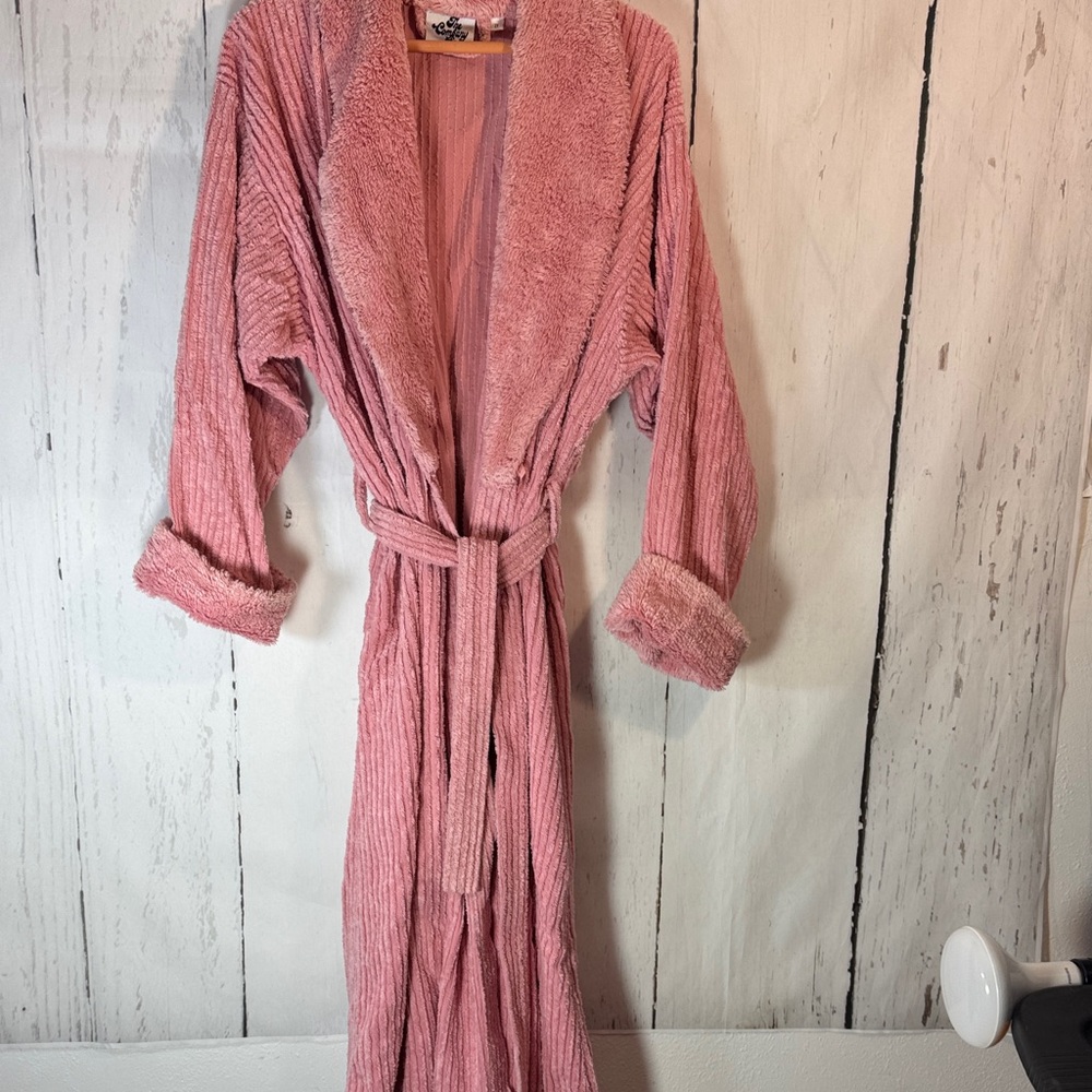 The Company Store 2X  Plush Chenille Pink Robe with Belt